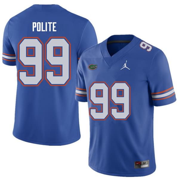 NCAA Florida Gators Jachai Polite Men's #99 Jordan Brand Royal Stitched Authentic College Football Jersey DHF6064FU